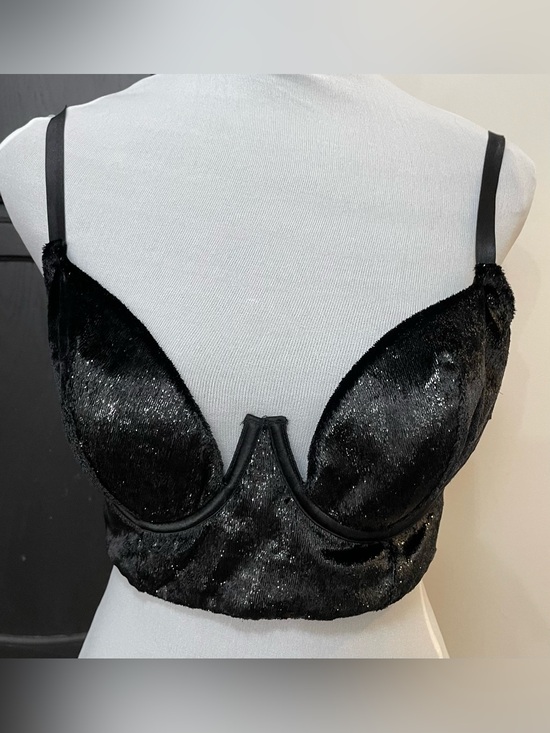 Victoria's Secret Other - Victoria’s Secret Very Sexy Shimmering Velvet Balconet Longline Bra 34D black